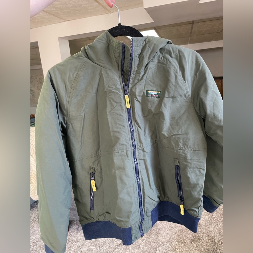 L.L. Bean Kids Olive Green Hooded Jacket